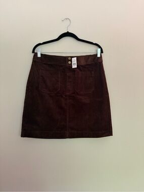 NWT LOFT Brown A-Line Corduroy Skirt - size 6